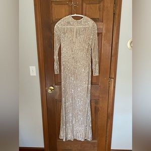 Mac Duggal Embellished Long Sleeve Trumpet Gown